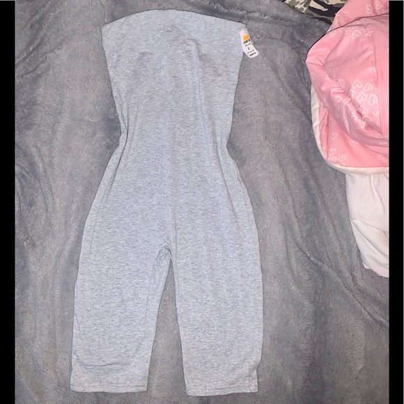 SOLD - ‼️GREY LONG BIKER SHORTS ROMPER‼️ - Picture 2 of 2